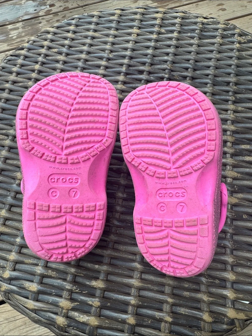 CROCS Kids Pink Glitter Fuzzy Lined Clogs
